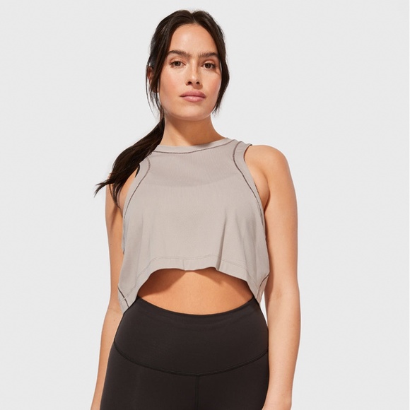 lululemon athletica Tops - Lululemon x Barry’s Open-Back Crop Top Mauve Grey Size 6